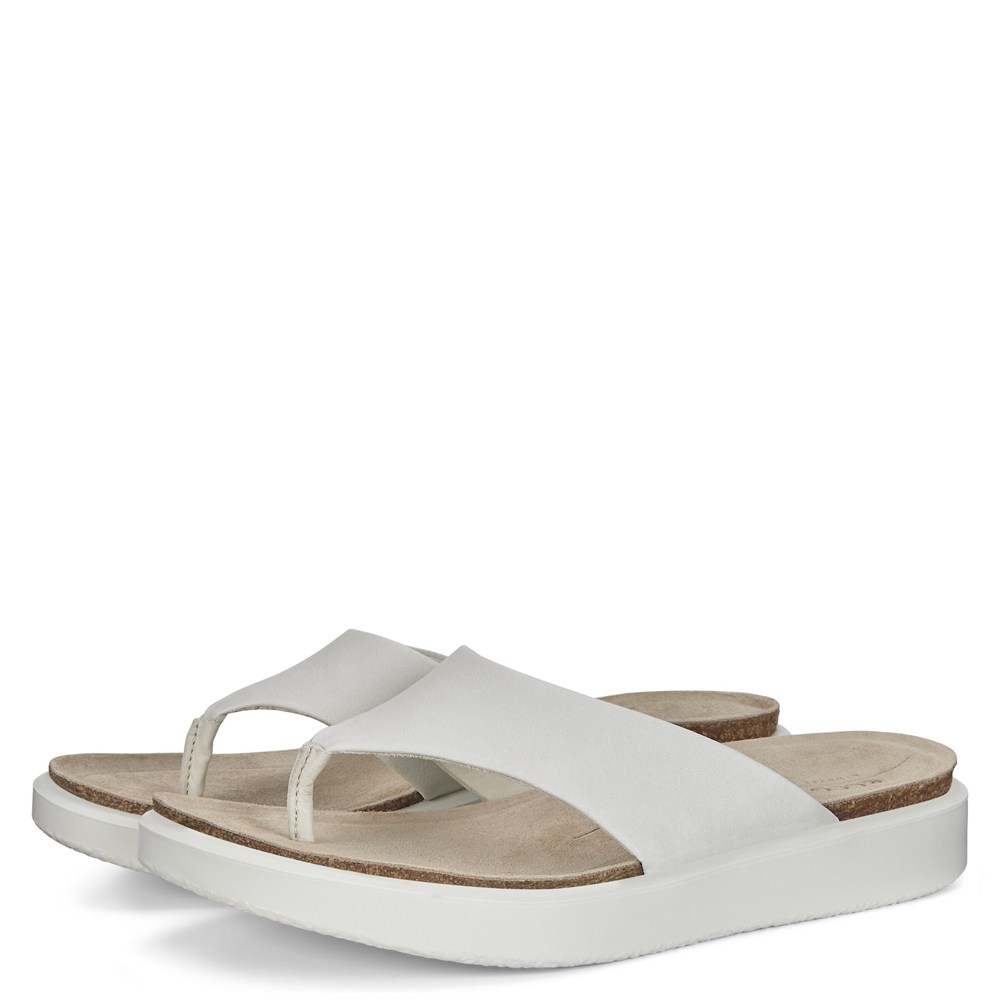 Sandalias Mujer - ECCO Corksphere Thong - Blancos - SFX718326